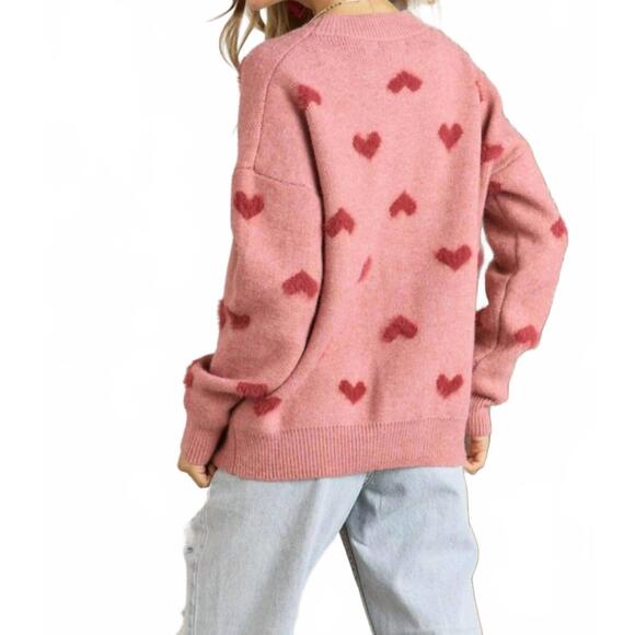 NEW ADORA lovely heart sweater in pink - Picture 3 of 4